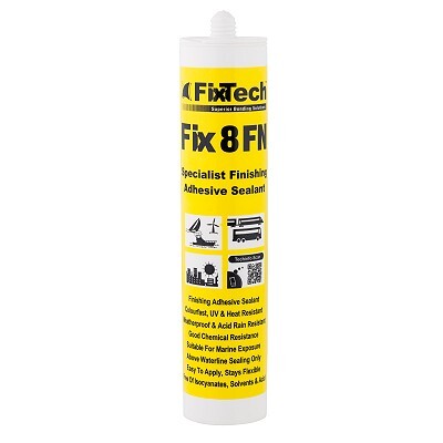 FixTech Fix8 Structural Grade Silicone Translucent  Anti Mould 300ml cartridge