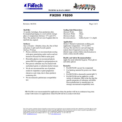 FixTech Fix200 (FS200) Black LM Silicone for Acrylic Windows 310ml Cartridge