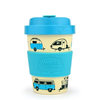 Van Go Collections Bamboo Travel Mug  300ml  Van Go Collections 'Hippy Days' Pale Blue