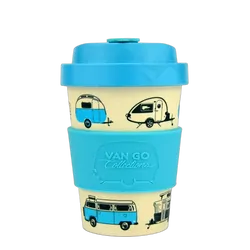 Van Go Collections Bamboo Travel Mug 300ml Van Go Collections 'Hippy Days' Pale Blue