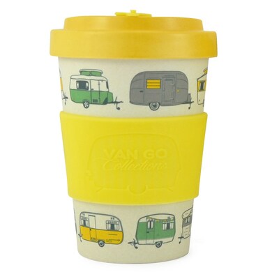 Van Go Collections Bamboo Travel Mug  400ml  The Iconic Collection  Pale Yellow