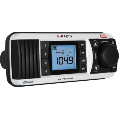 GME GR300BTW AM/FM With Bluetooth Marine Radio - White