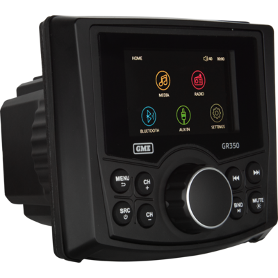 GME GR350BTB AM/FM IP54 Compact Marine Stereo With Bluetooth - Black