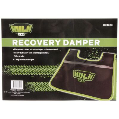Hulk 4x4 Recovery Dampener Pvc Black W/Silver Tape And Pocket