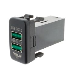 Hulk 4x4 Dual Usb Socket Qc3 Oe Rpl To Suit Early Toyota Green Led