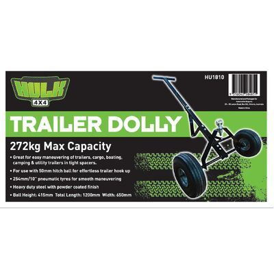 Hulk 4x4 Trailer Dolly 10" Rubber Wheels 272Kg Max Capacity