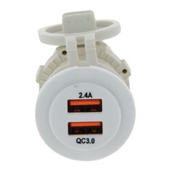 Hulk 4x4 Dual Usb White Socket Port 1 2.4A Port 2: Qc3.0 Non Led