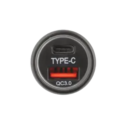 Dual Usb In Car Socket Charger For Usb Type C & Qc3.0