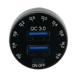 Hulk 4x4 Dual Usb In Car Socket Charger Dual Qc3.0 With Voltmeter &