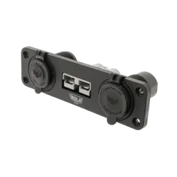 Triple Flush Mount Housing With 50A Plug, Accessory Power Socket & Dual Usb Ports