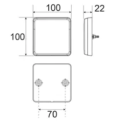 Hulk 4x4 Pkt 2 Led Stop/Tail/Indic Lamp 12V With Reflex Reflector