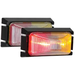 Hulk 4x4 Led Side Marker Lamp Red/Amber 12/24V Black Base