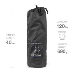 HELINOX Chair Zero Highback Black with Cyan Blue Frame