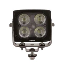 Ignite Led Square Work lamp Flood Beam 9-36V 43W 4 Leds Slim Blk Housing 5,400 Lumens Ip69K
