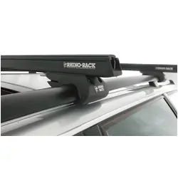 Rhino Rack Heavy Duty Cxb Black 2 Bar Roof Rack For Nissan Pathfinder Ti 4Dr 4Wd With Roof Rails 11/95 To 11/01