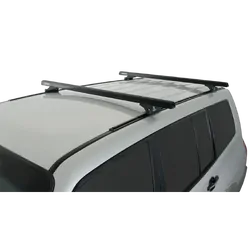 Rhino Rack Heavy Duty Rltp Trackmount Black 2 Bar Roof Rack For Mitsubishi Pajero Nm - Np 4Dr 4Wd Lwb 05/00 To 10/06