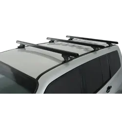 Rhino Rack Heavy Duty Rltp Trackmount Black 3 Bar Roof Rack For Mitsubishi Pajero Nm - Np 4Dr 4Wd Lwb 05/00 To 10/06