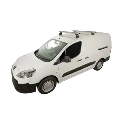 Rhino Rack Heavy Duty Rltf Silver 2 Bar Roof Rack For Peugeot Partner Gen2 2Dr Van 08 To 18