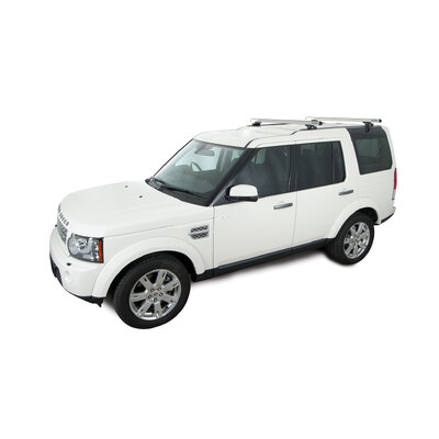 Rhino Rack Heavy Duty Rltp Trackmount Silver 2 Bar Roof Rack For Land Rover Discovery 3 & 4, 5Dr 4Wd 04/05 To 06/17