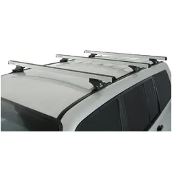 Rhino Rack Heavy Duty Rltp Trackmount Silver 3 Bar Roof Rack For Mitsubishi Pajero Nm - Np 4Dr 4Wd Lwb 05/00 To 10/06