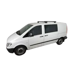 Rhino Rack Heavy Duty Rltp Black 2 Bar Roof Rack For Mercedes Benz Vito 2Dr Van Low Roof (Swb/Lwb) 04/04 To 06/15