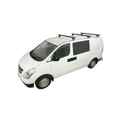 Rhino Rack Heavy Duty Rltf Trackmount Black 3 Bar Roof Rack For Hyundai Iload 2Dr Van 08 To 21