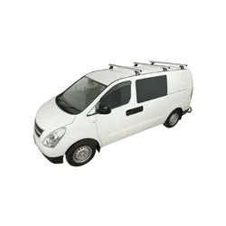 Rhino Rack Heavy Duty Rltf Trackmount Silver 3 Bar Roof Rack For Hyundai Iload 2Dr Van 08 To 21