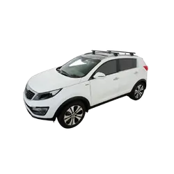 Rhino Rack Vortex Sx Black 2 Bar Roof Rack For Kia Sportage Sli & Platinum (Sl) 5Dr Suv With Roof Rails 08/10 To 12/15