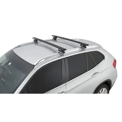 Rhino Rack Vortex Sx Black 2 Bar Roof Rack For BMW X1 E84 5Dr Suv With Roof Rails 04/10 To 09/15