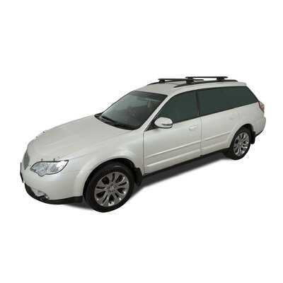 Rhino Rack Vortex Sx Black 2 Bar Roof Rack For Subaru Outback 3Rd Gen 4Dr Wagon With Roof Rails 09/03 To 08/09