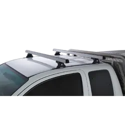 Rhino Rack Heavy Duty Rlt600 Trackmount Silver 2 Bar Roof Rack For Toyota Hilux Gen 7 2Dr Ute Extra Cab 04/05 To 09/15