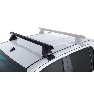 Rhino Rack Heavy Duty 2500 Black 1 Bar Roof Rack (Front) For Toyota Hilux Gen 8 4Dr Ute Double Cab 10/15 On