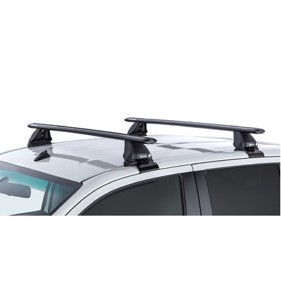 Rhino Rack Vortex 2500 Black 2 Bar Roof Rack For Toyota Hilux Gen 8 4Dr Ute Double Cab 10/15 On