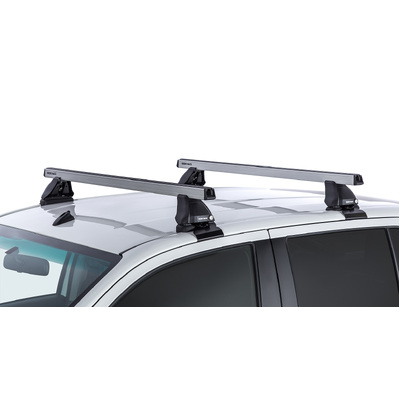 Rhino Rack Heavy Duty 2500 Silver 2 Bar Roof Rack For Toyota Hilux Gen 8 4Dr Ute Double Cab 10/15 On