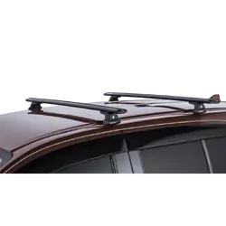 Rhino Rack Vortex Rlt600 Trackmount Black 2 Bar Roof Rack For Isuzu Mu-X Gen1, Ls-T 5Dr Suv With Roof Rails Removed 13 To 21