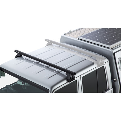 Rhino Rack Heavy Duty Rl110 Black 1 Bar Roof Rack For Toyota Landcruiser 79 Series 4Dr 4Wd Double Cab 03/07 On
