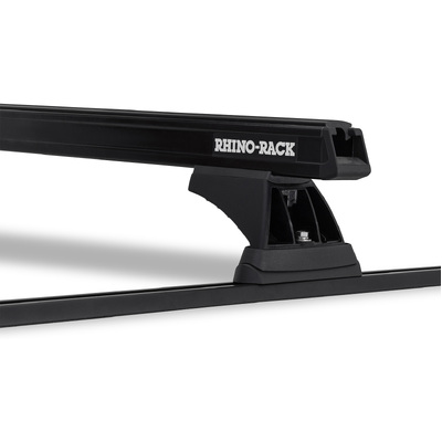 Rhino Rack Heavy Duty Rch Trackmount Black 2 Bar Roof Rack For Ford Ranger Pk 4Dr Ute Dual Cab 04/09 To 08/11
