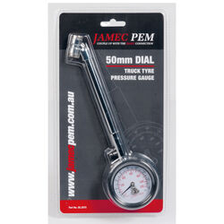 Jamec Pem Tyre Gauge - Dial - High Pressure - Dual Rim Trucks