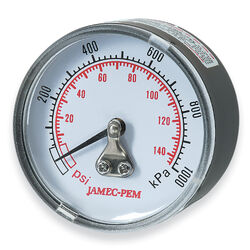 Jamec Pem Dry Pressure Gauge - Rear Entry - 1/4" Bsp