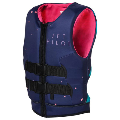 Jetpilot 2023 Girls Wing Youth Cause Neo Vest Navy Level 50 - Size 3 to 4