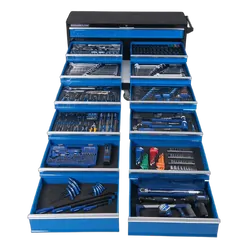Kincrome Evolution Extra Wide Tool Trolley 555 Piece 13 Drawer 53"
