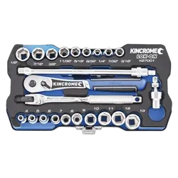 Kincrome Lok-On Socket Set 24 Piece 1/4" Drive - Metric & Imperial