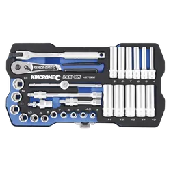 Kincrome Lok-On Socket Set 28 Piece 1/4" Drive - Metric