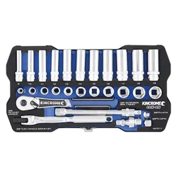 Kincrome Lok-On Socket Set 28 Piece 3/8" Drive - Metric
