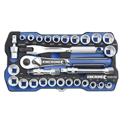 Kincrome Lok-On Socket Set 29 Piece 1/2" Drive - Metric & Imperial