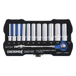 Kincrome Lok-On Socket & Extension Set 13 Piece 1/4" Drive - Metric