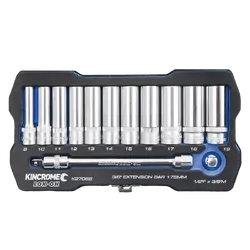 Kincrome Lok-On Socket & Extension Set 13 Piece 3/8" Drive - Metric
