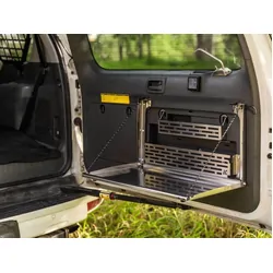 Compact Rear Door Drop Down Table to suit Toyota Prado 150 / Lexus GX 460 [Natural Stainless]