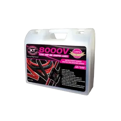 KT Accessories 8000V Intelligent Jumper Leads, 12/24V Voltage Display, 1200Amp, 6M Length