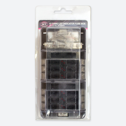 KT Accessories 12 Gang Fuse Box with LED Indicator for Faulty Fuses, Negative Bus